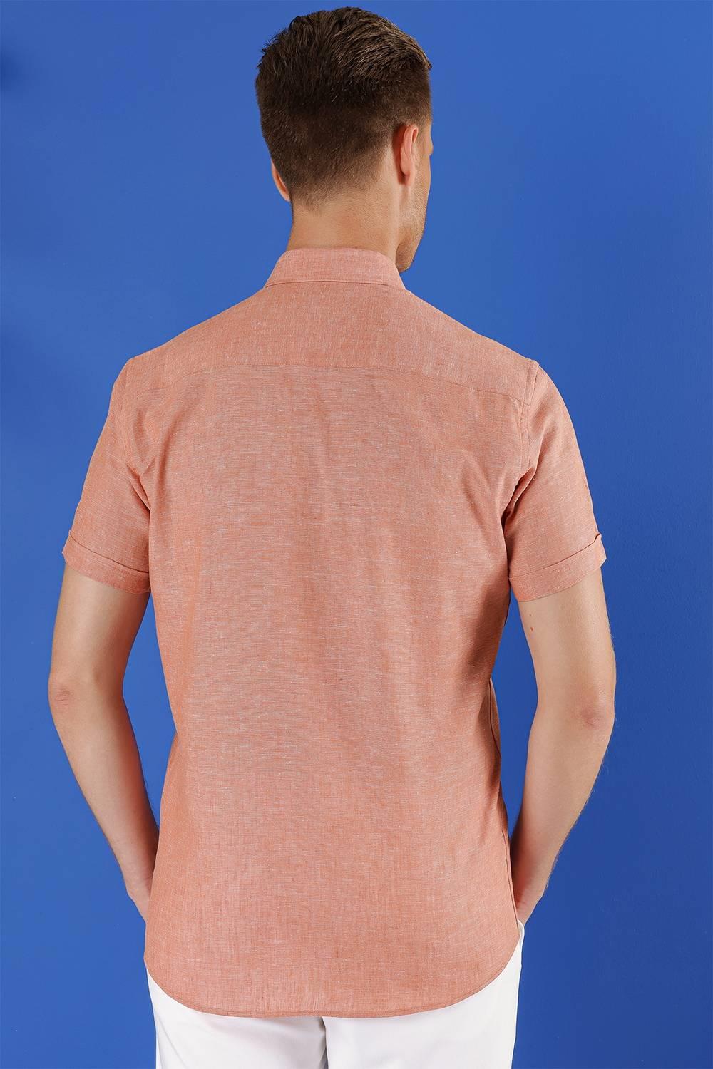 G 1556 Slim Fit Kiremit Klasik Gömlek