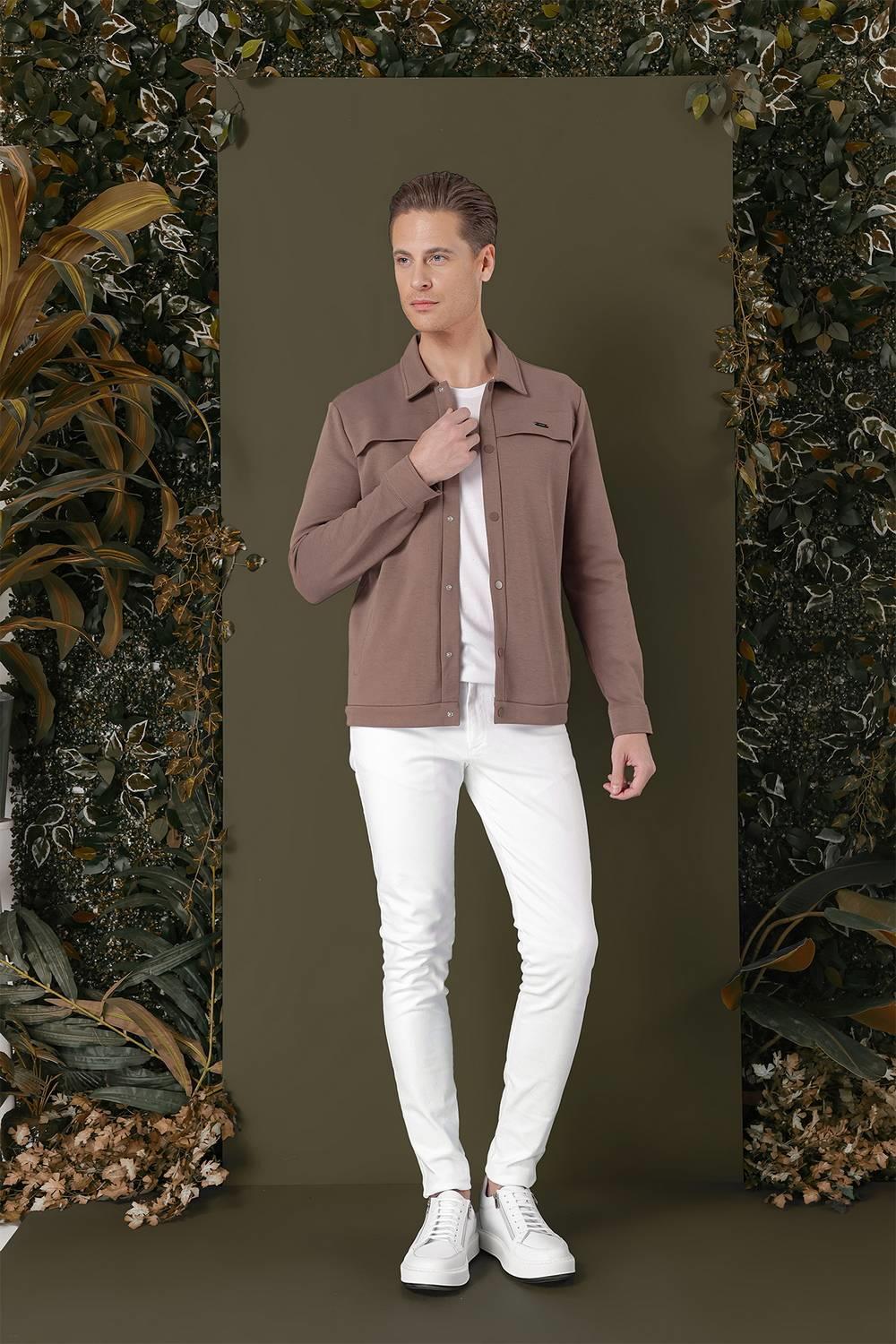 G 1562 Slim Fit Kakao Klasik Gömlek