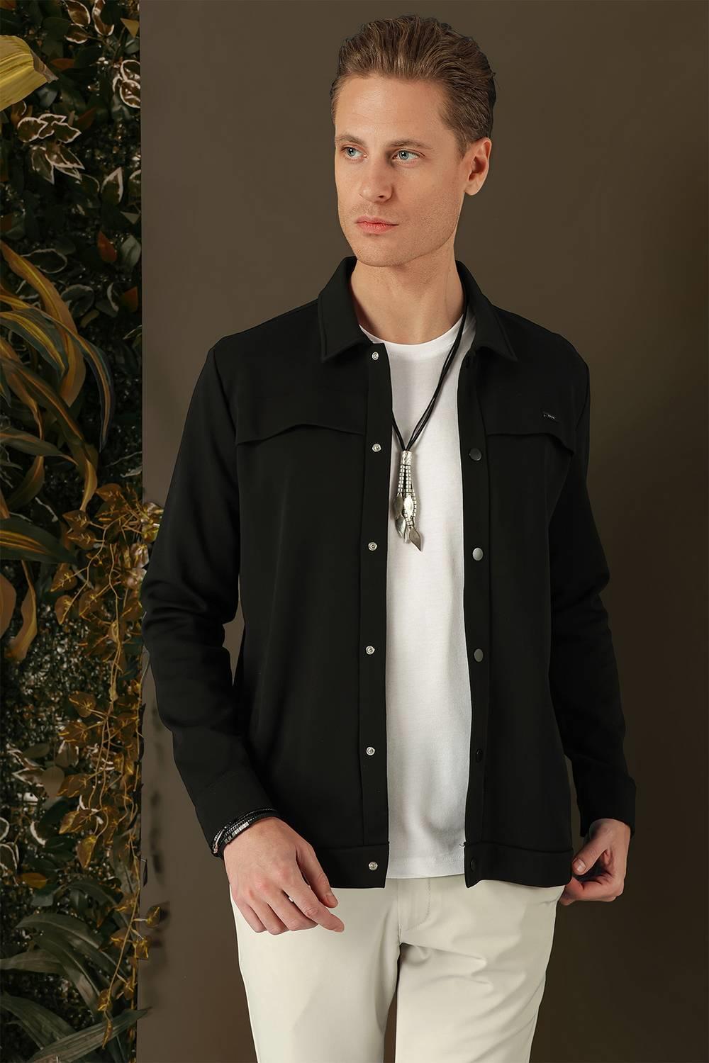 G 1562 Slim Fit Siyah Klasik Gömlek