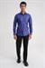 Gk 157 Slim Fit Pamuk Saten Uzun Kol Klasik Lacivert Gömlek 