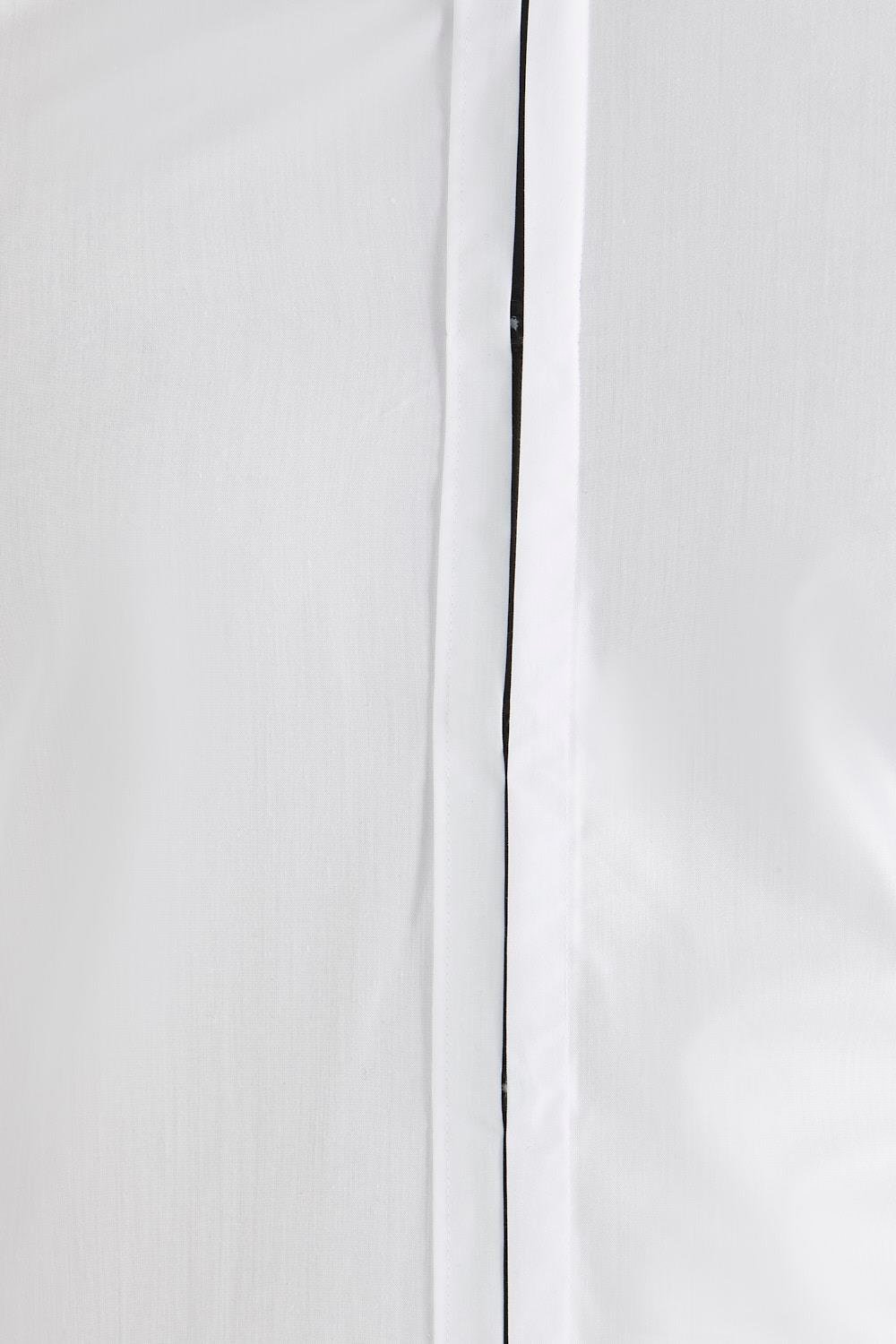 Gk 362 Slim Fit Duble Manşet Gizli Düğme Ata Yaka Beyaz Damatlık Smokin Gömlek 