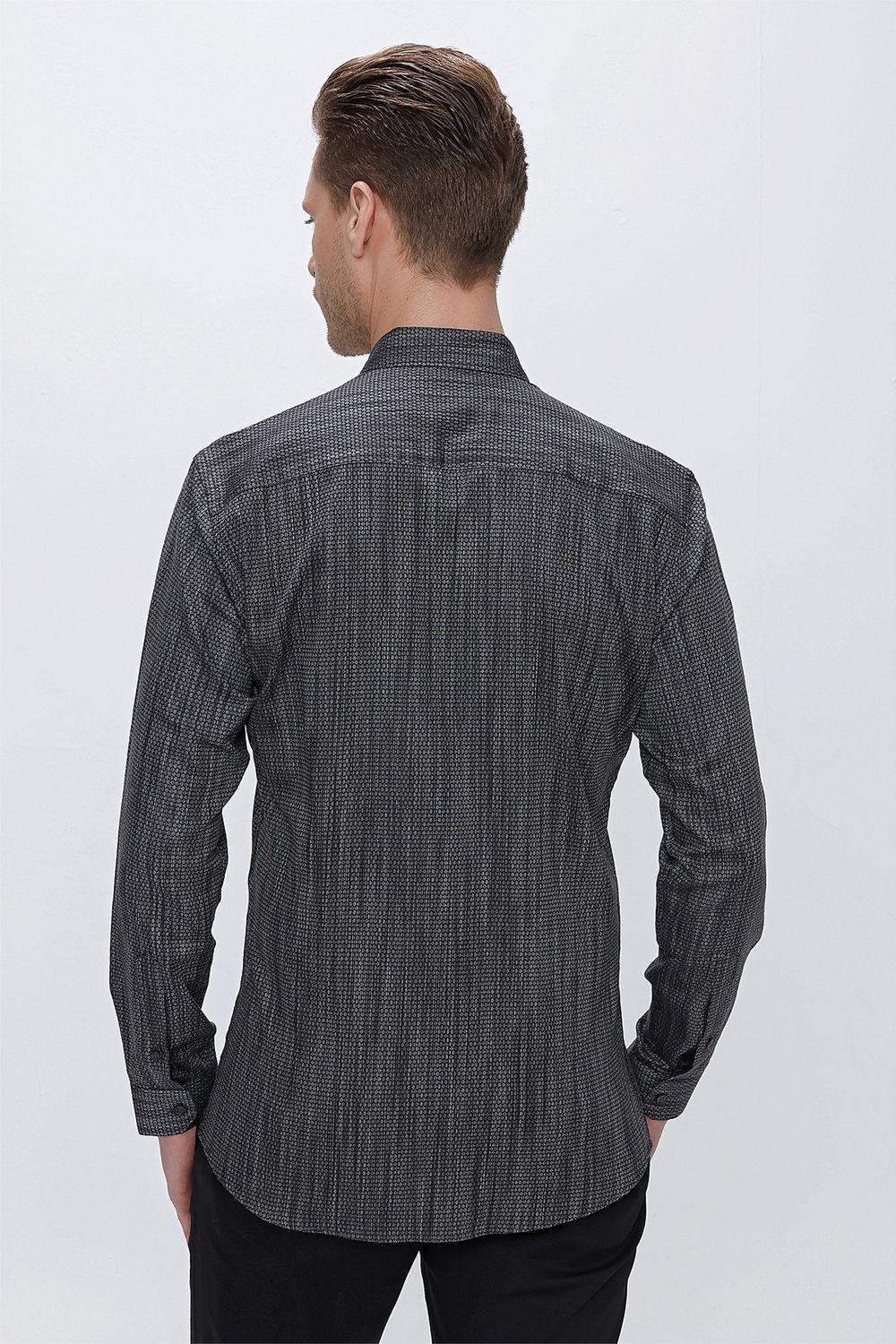 GK 661 Slim Fit Siyah Klasik Gömlek
