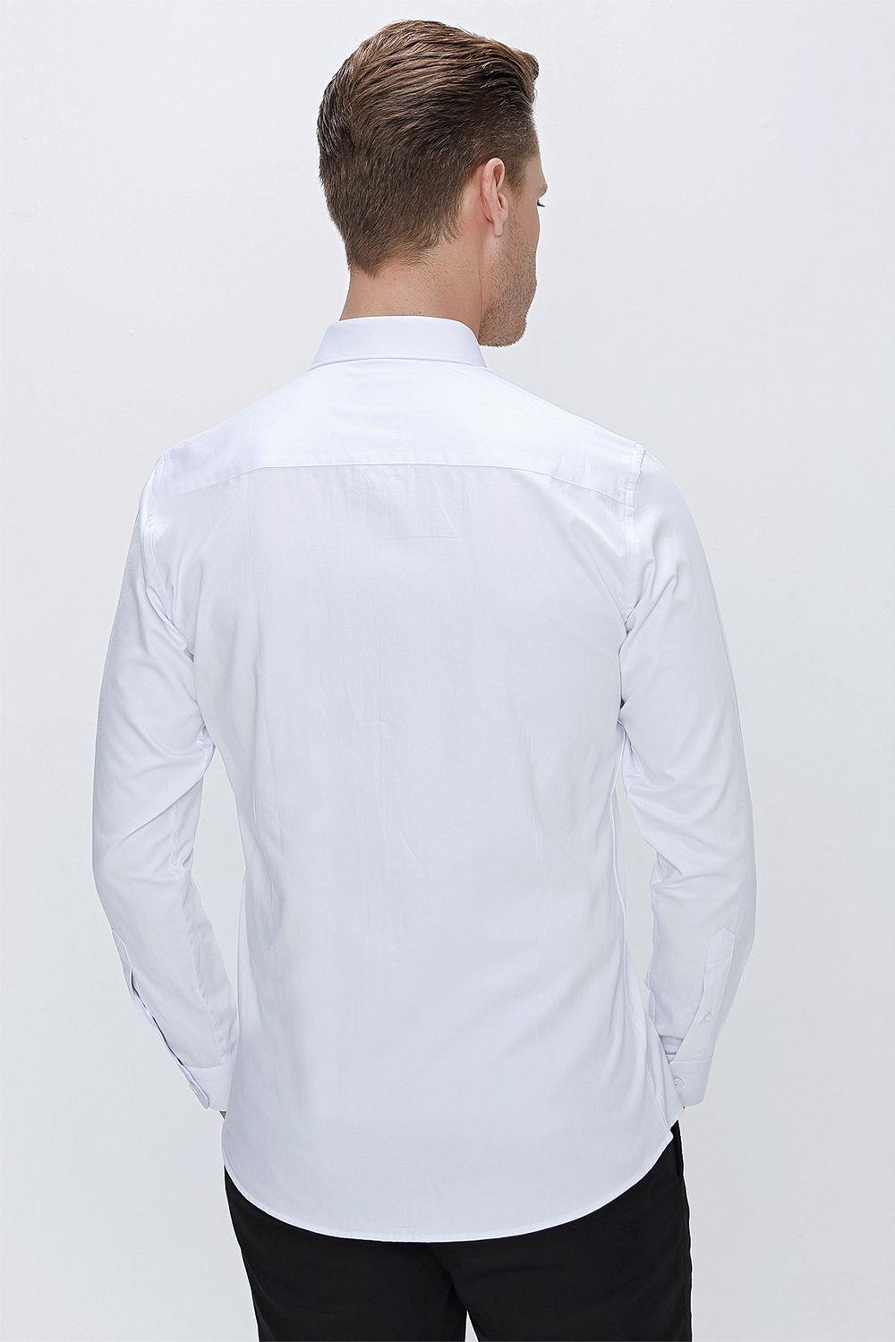 GK 669 Slim Fit Beyaz Klasik Gömlek