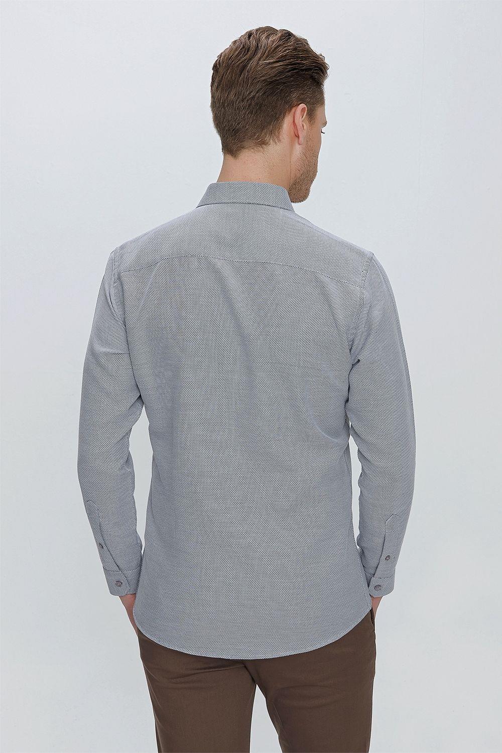 GK 672 Slim Fit Siyah Klasik Gömlek