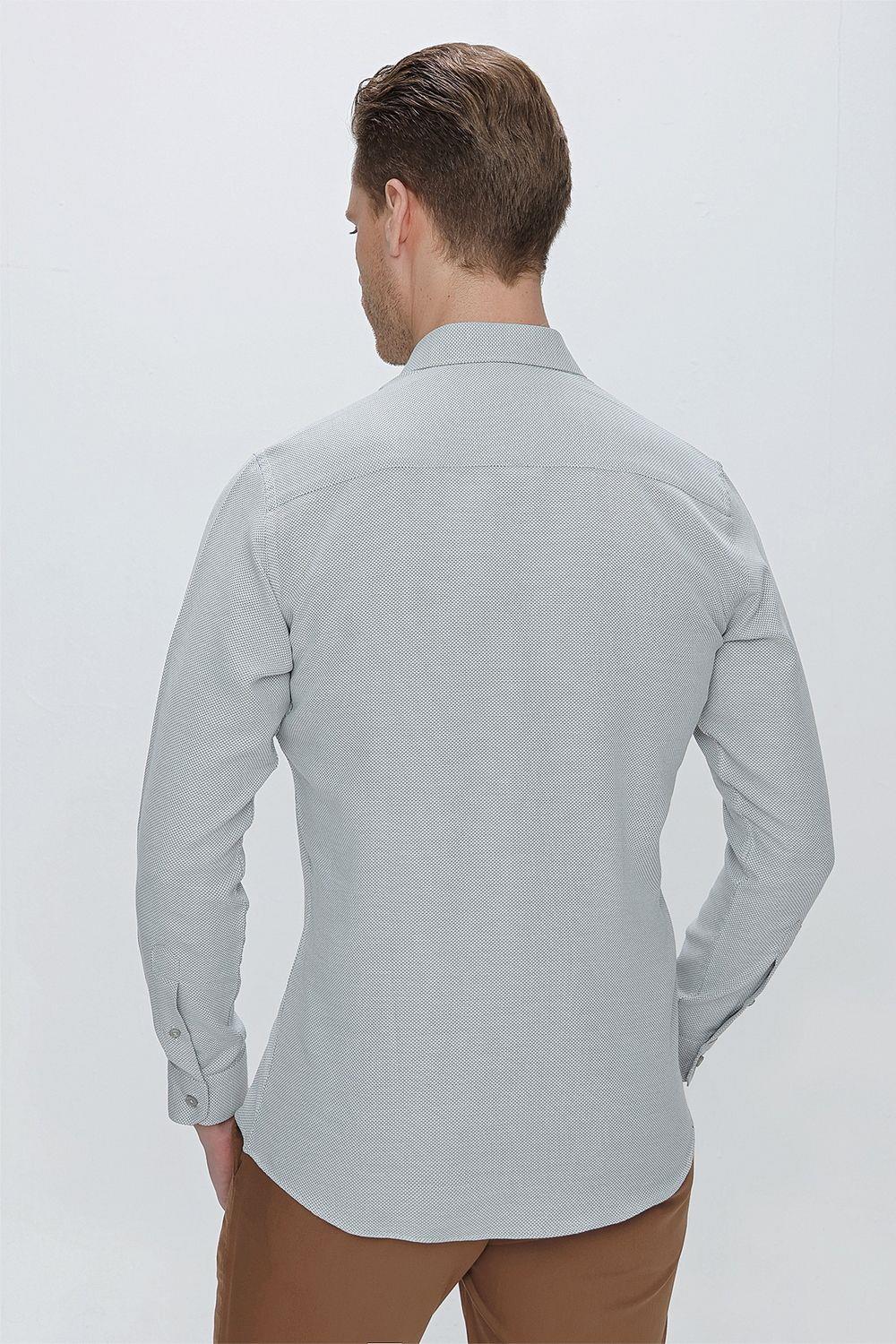 GK 672 Slim Fit Su Yeşili Klasik Gömlek