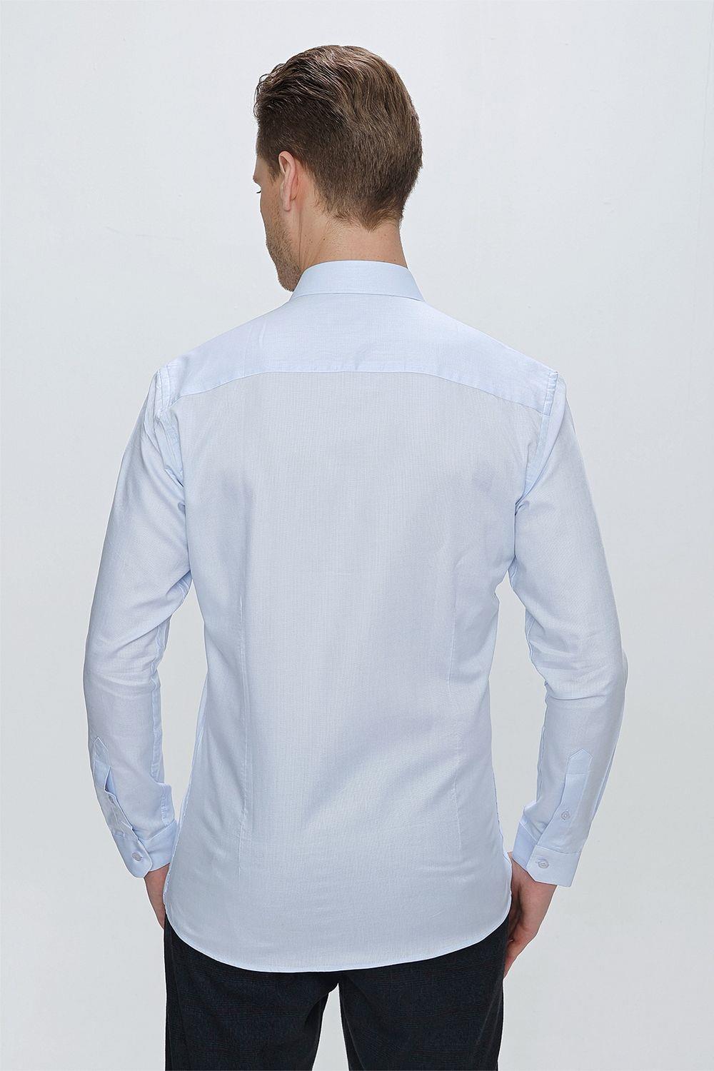 GK 674 Slim Fit Açık Mavi Klasik Gömlek