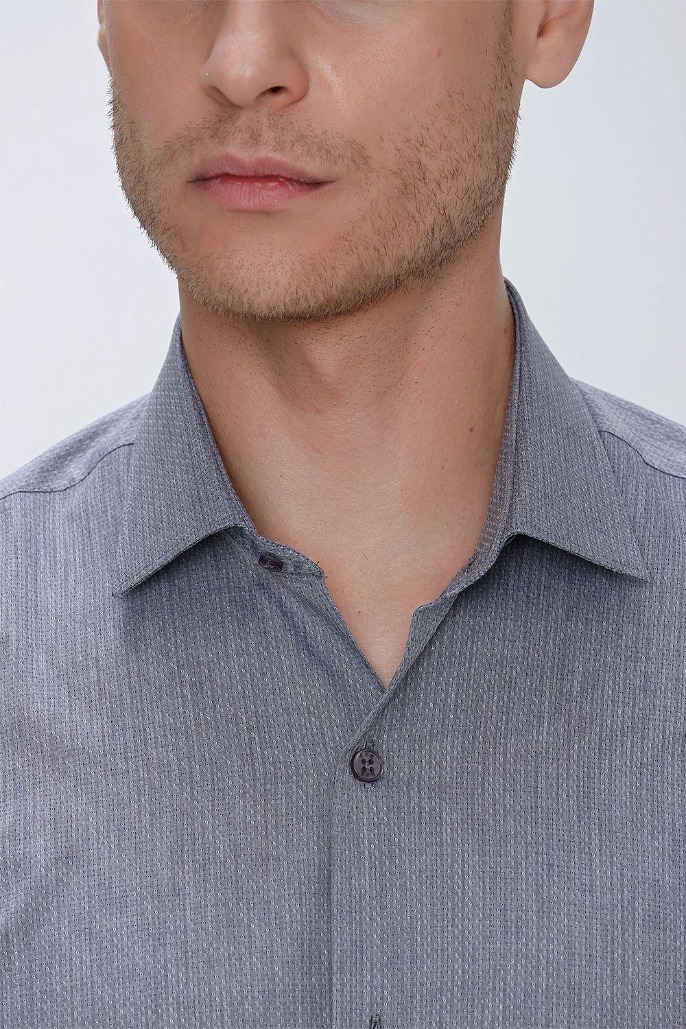 GK 675 Slim Fit Füme Klasik Gömlek
