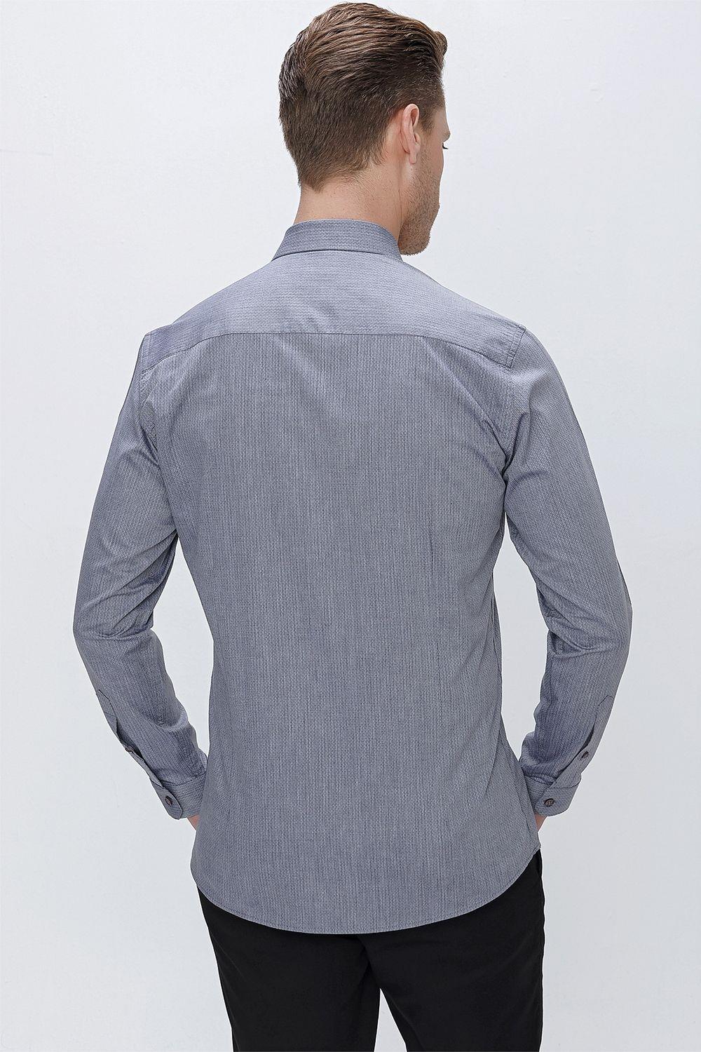 GK 675 Slim Fit Füme Klasik Gömlek