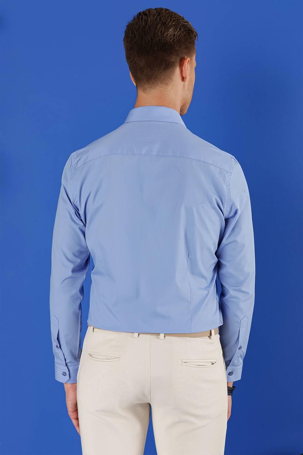 GK 683 Slim Fit Koyu Mavi Klasik Gömlek