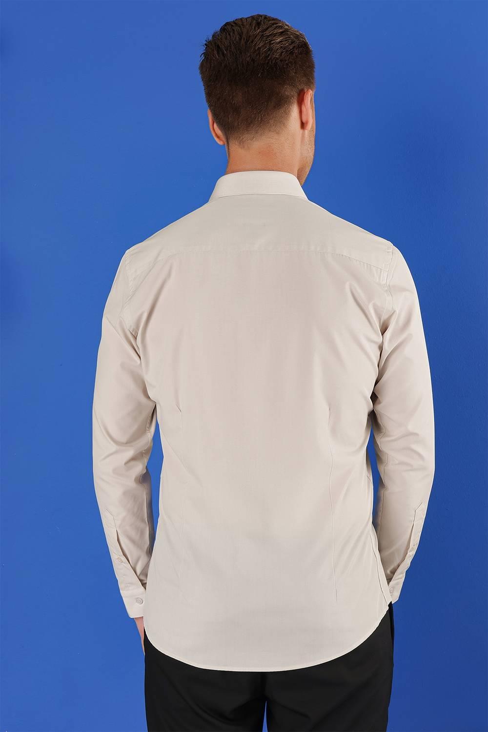 GK 683 Slim Fit Kum Beji Klasik Gömlek
