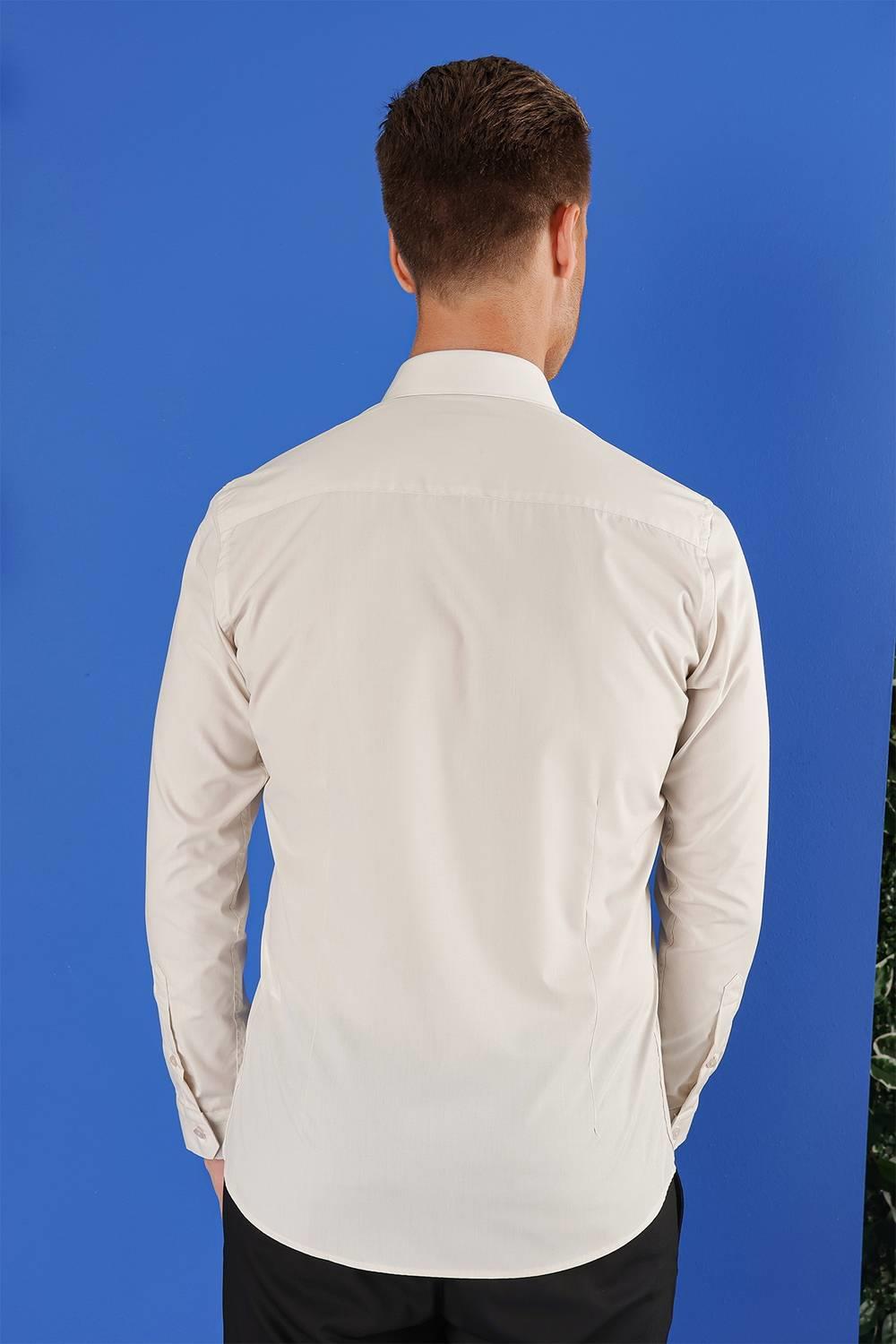 GK 683 Slim Fit Taş Klasik Gömlek
