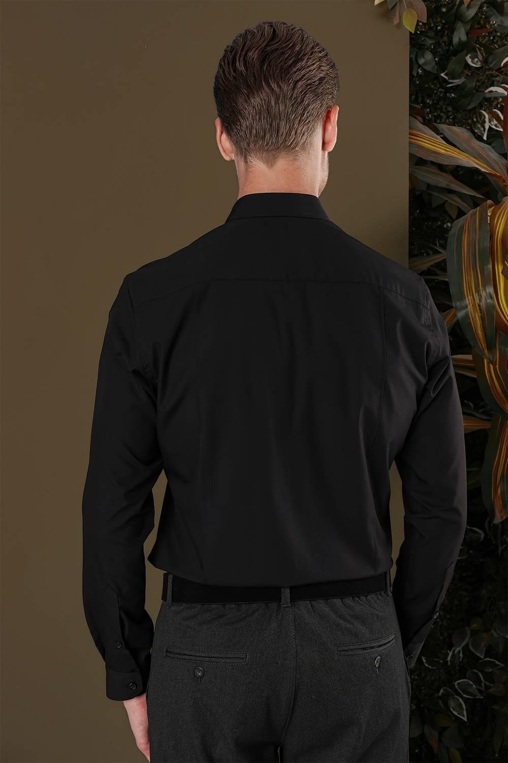 GK 691 Slim Fit Siyah Klasik Gömlek