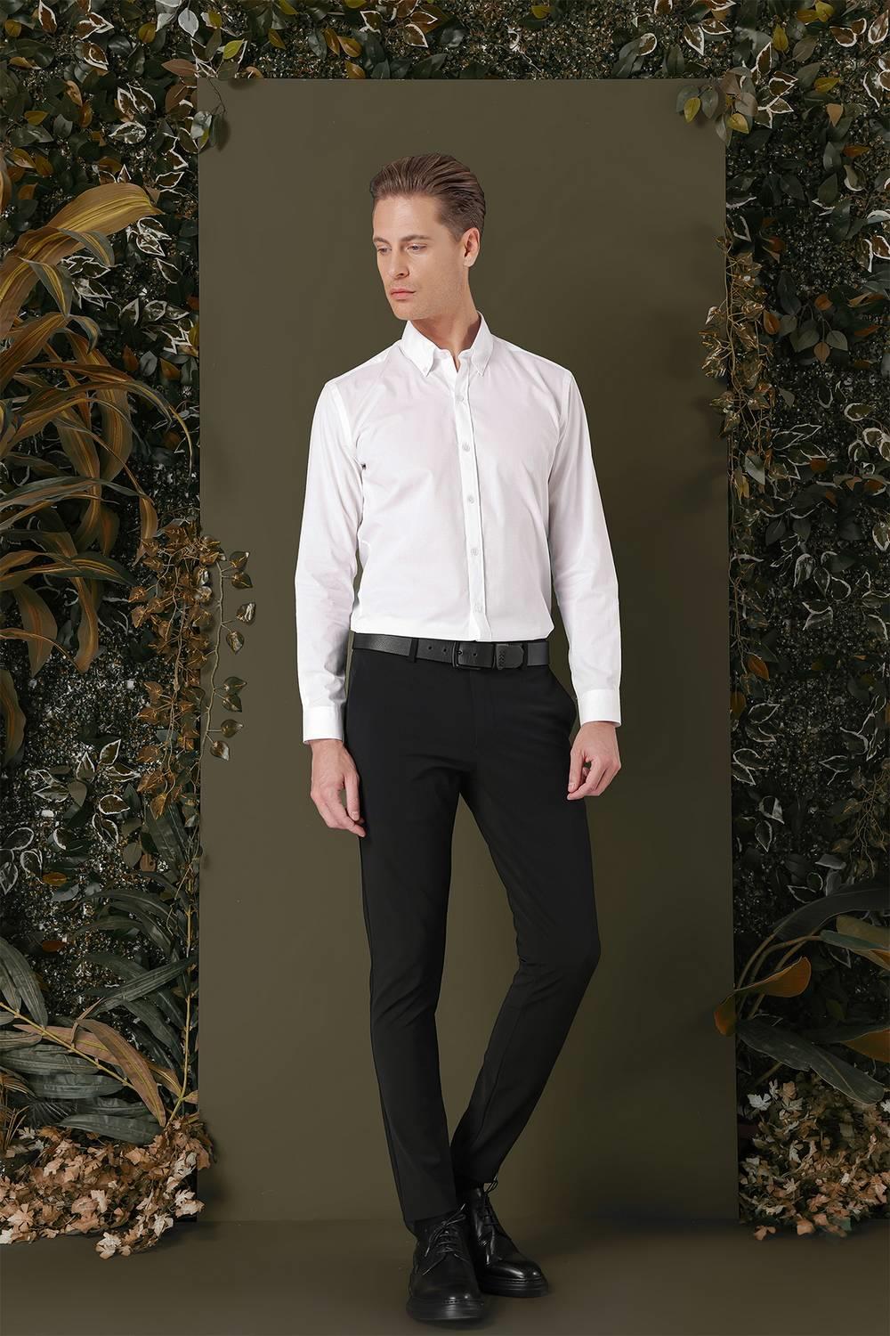 GK 706 Slim Fit Beyaz Klasik Gömlek