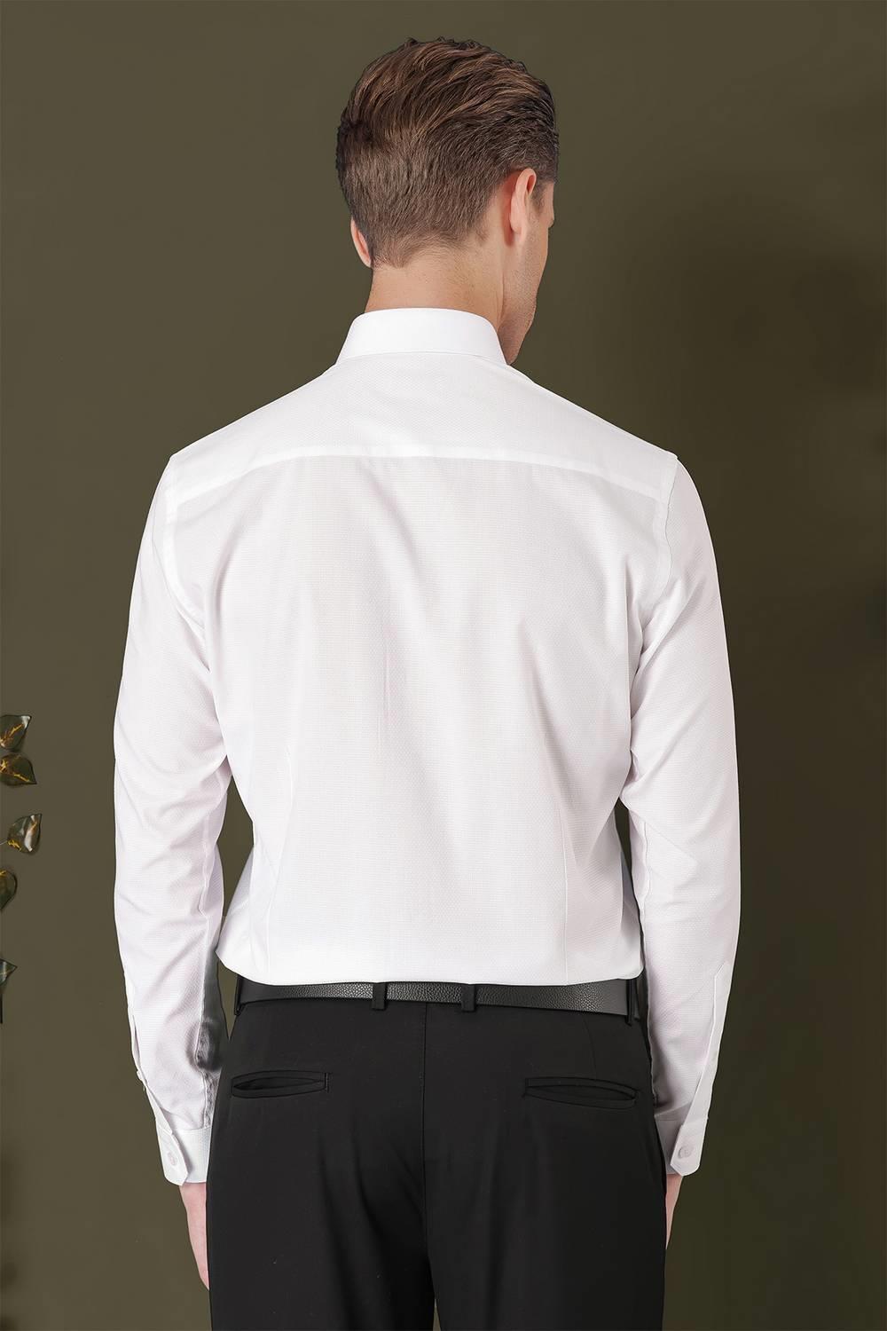 GK 707 Slim Fit Beyaz Klasik Gömlek