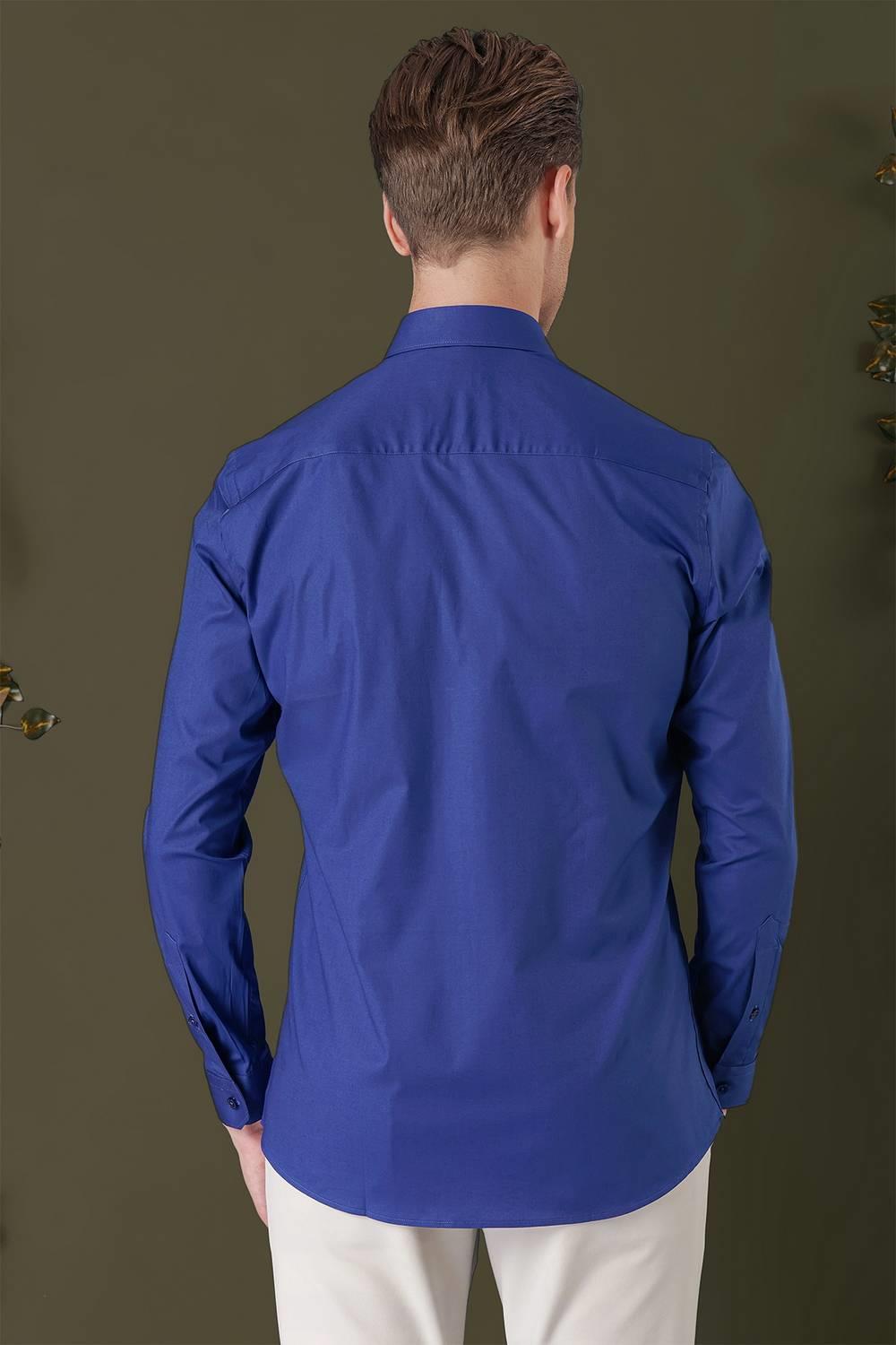 GK 709 Slim Fit Gece Mavisi Klasik Gömlek