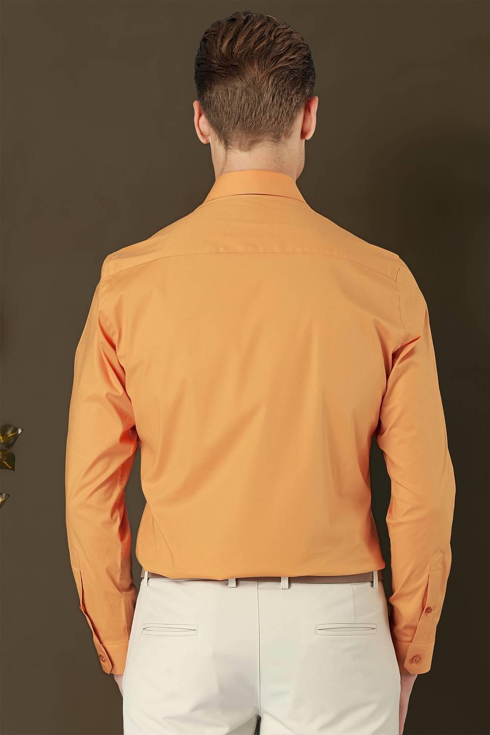 GK 709 Slim Fit Oranj Klasik Gömlek