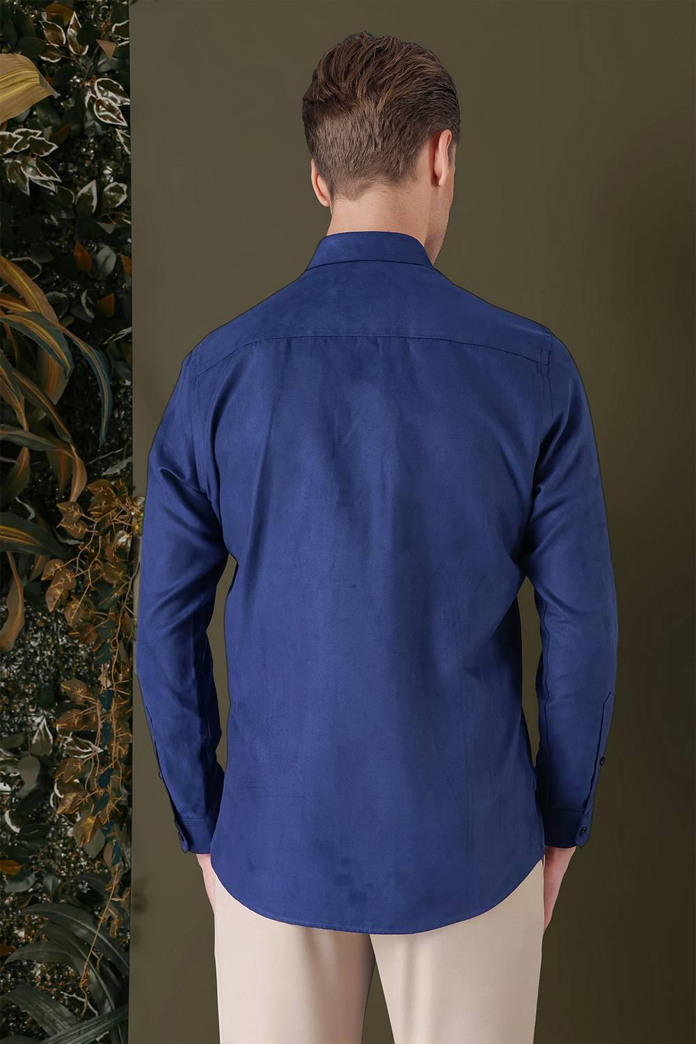 GK 709 Slim Fit Saks Klasik Gömlek