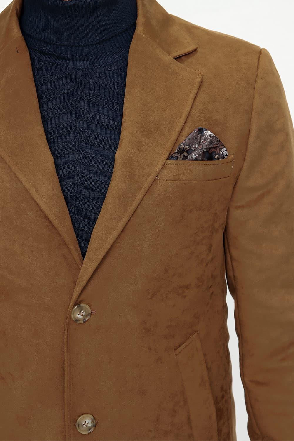 KA 069 Slim Fit Camel Spor Kaban