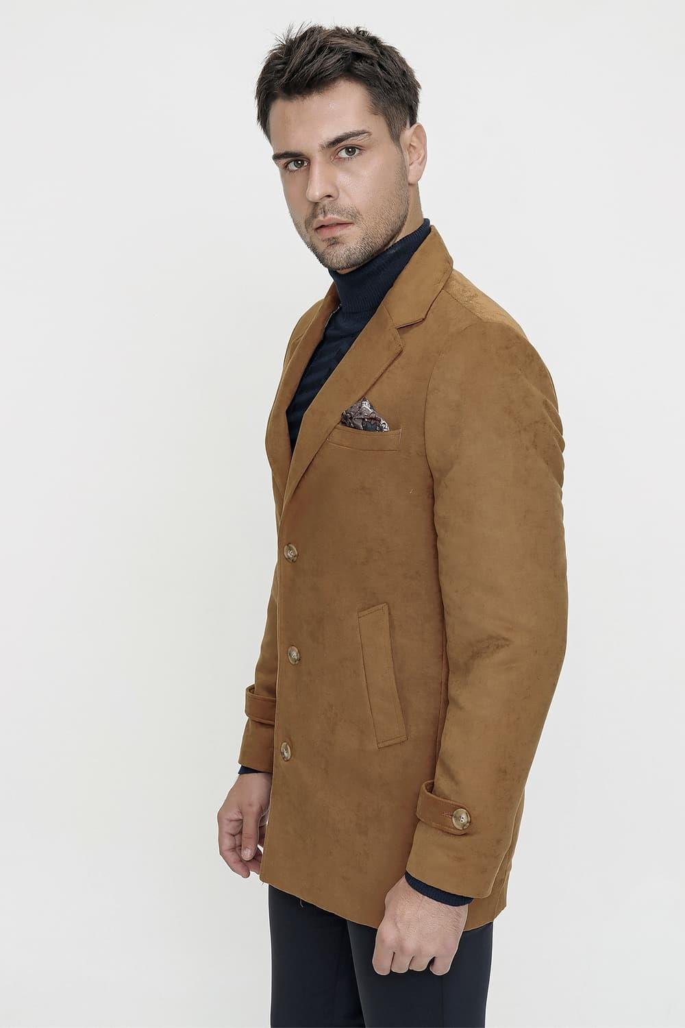 KA 069 Slim Fit Camel Spor Kaban