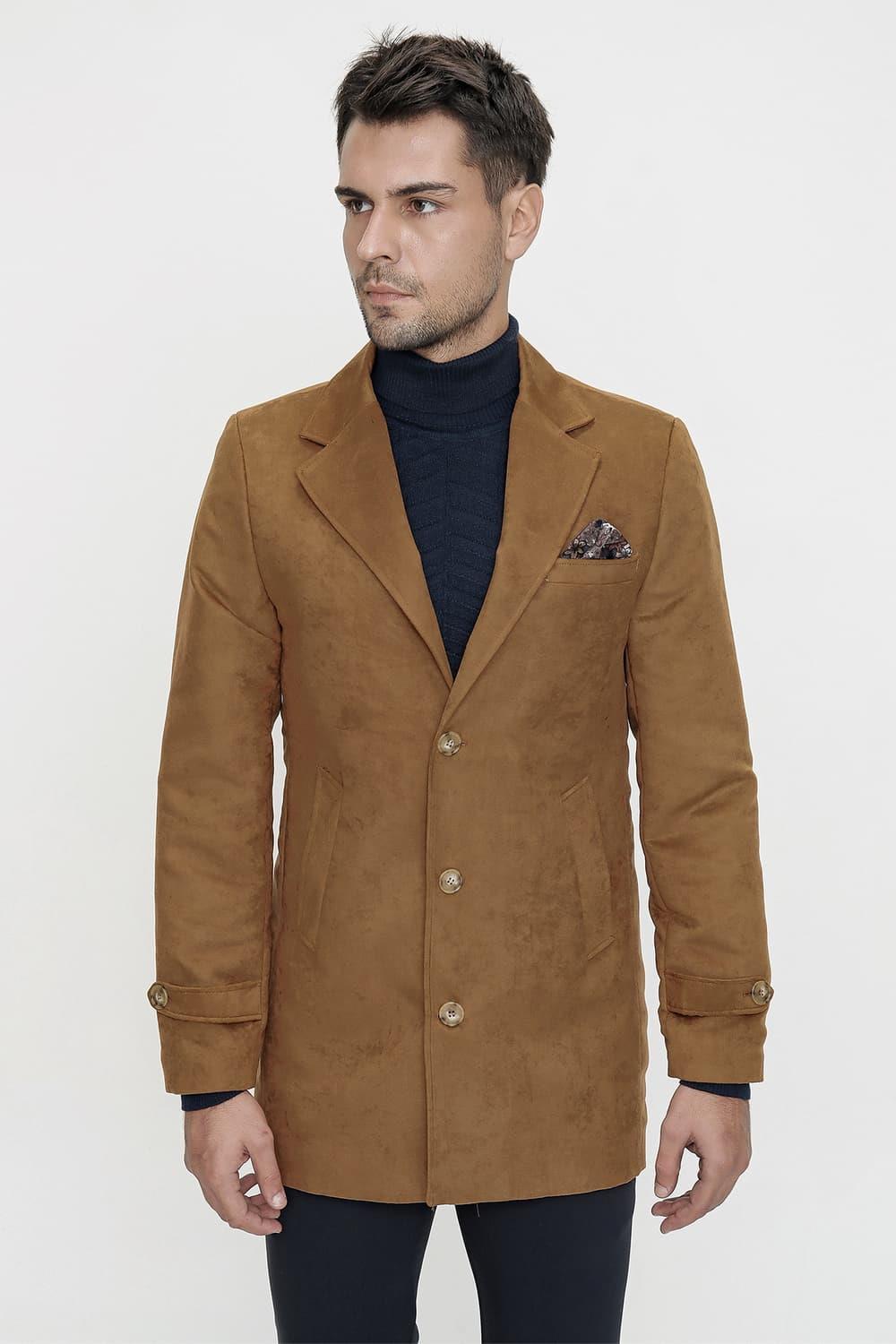 KA 069 Slim Fit Camel Spor Kaban