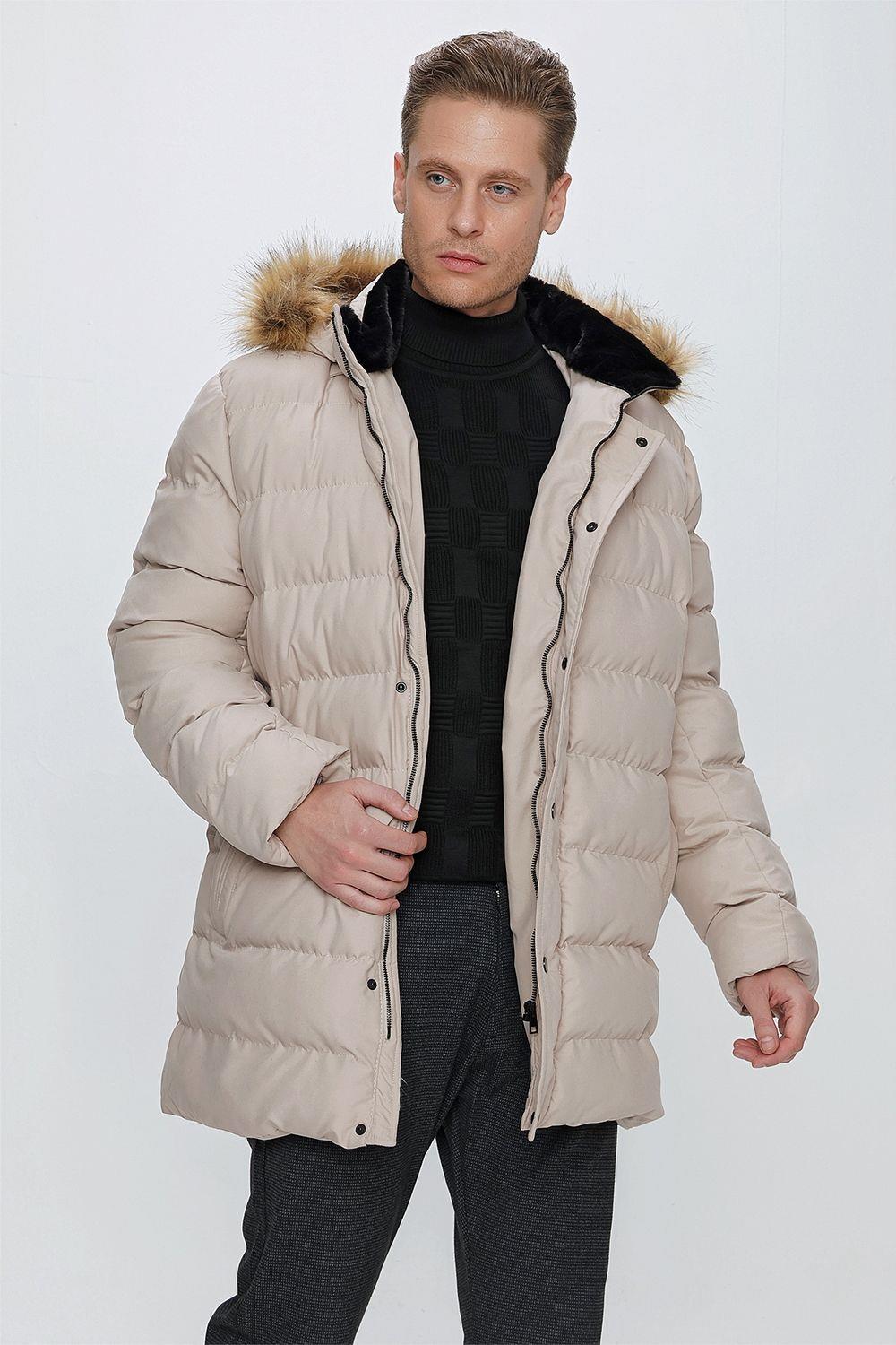 KA 074 Slim Fit Bej Spor Kaban