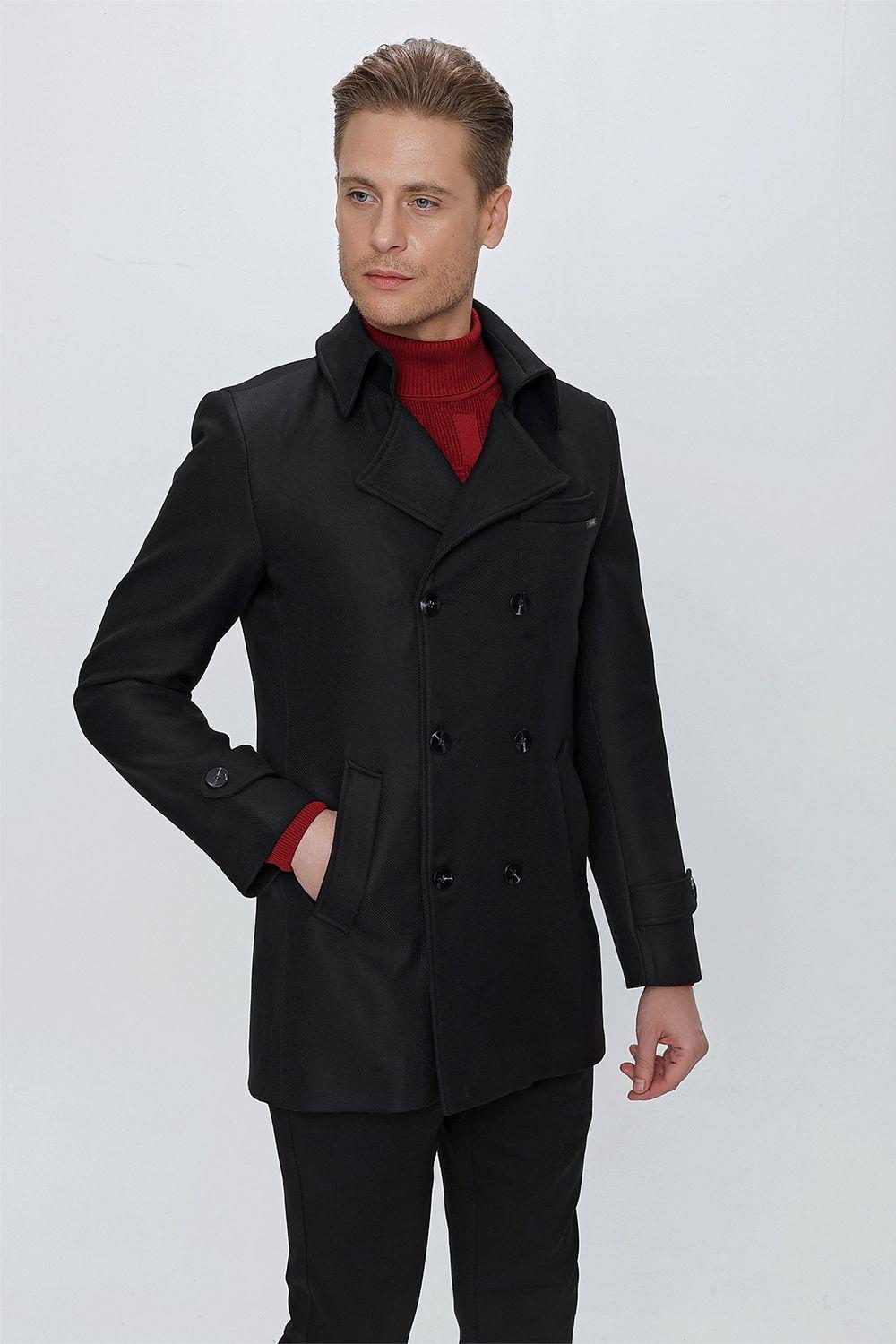 KA 075 Slim Fit Siyah Spor Kaban