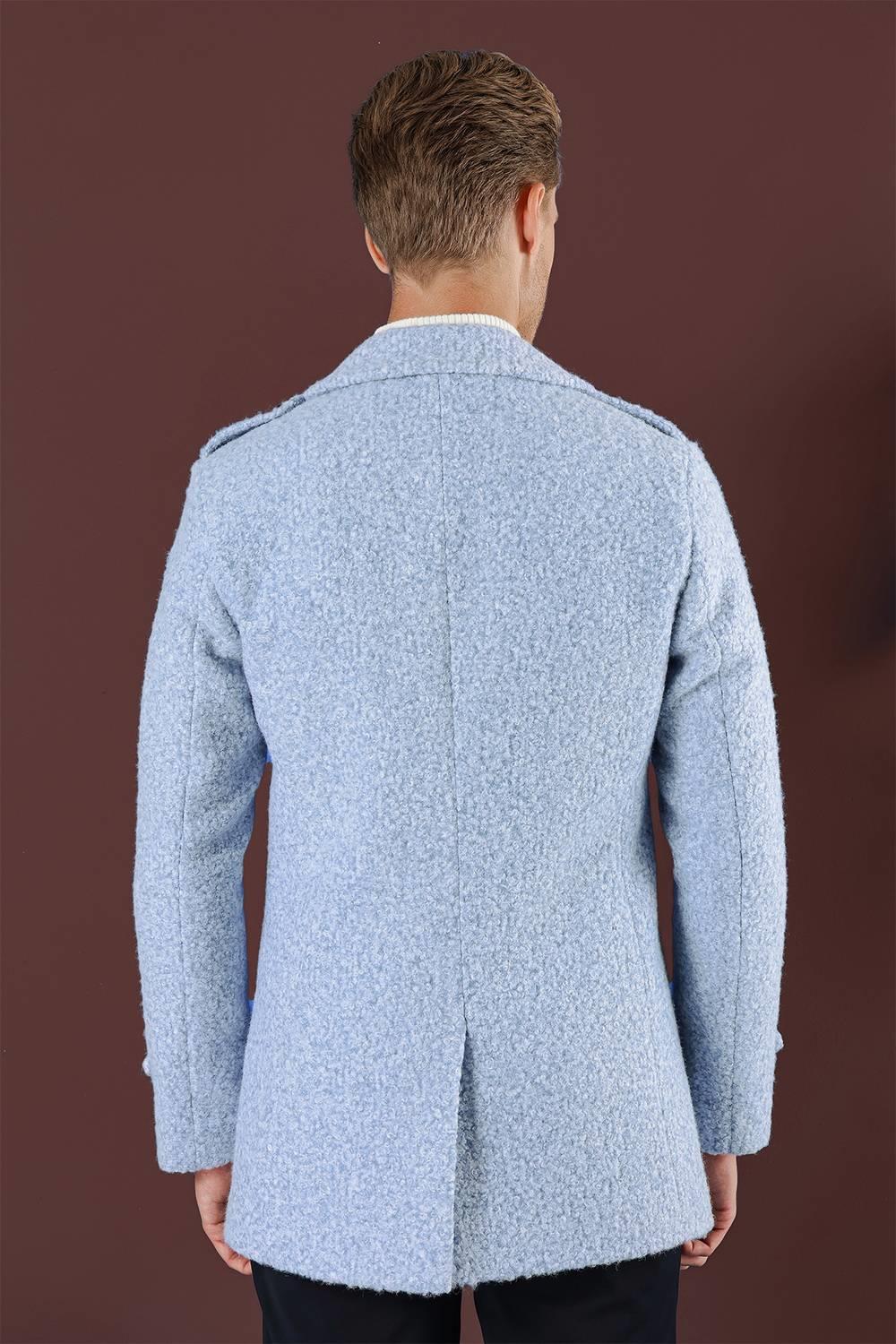 KA 078 Slim Fit Mavi Spor Kaban