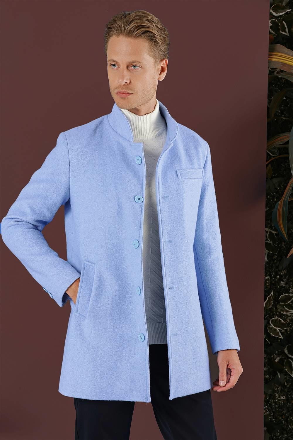 KA 079 Slim Fit Mavi Spor Kaban