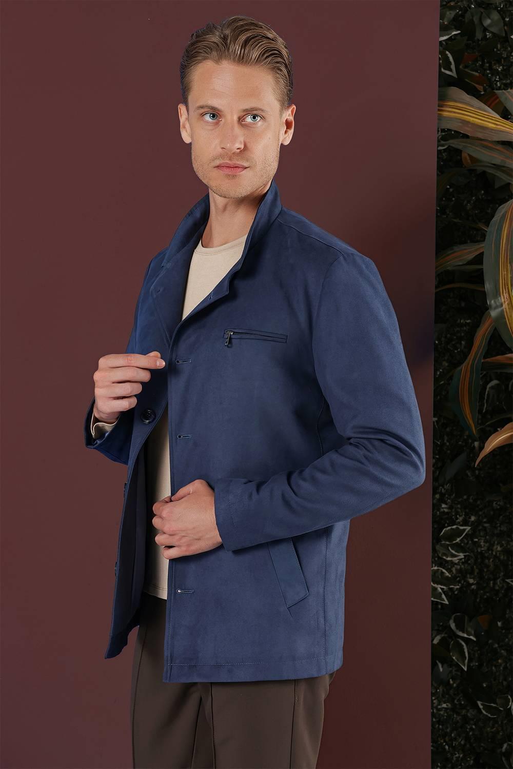 KA 080 Slim Fit Havacı Mavi Spor Kaban