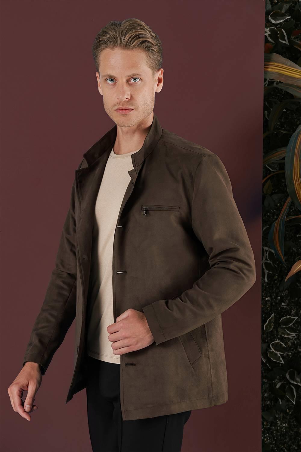 KA 080 Slim Fit Kahve Spor Kaban