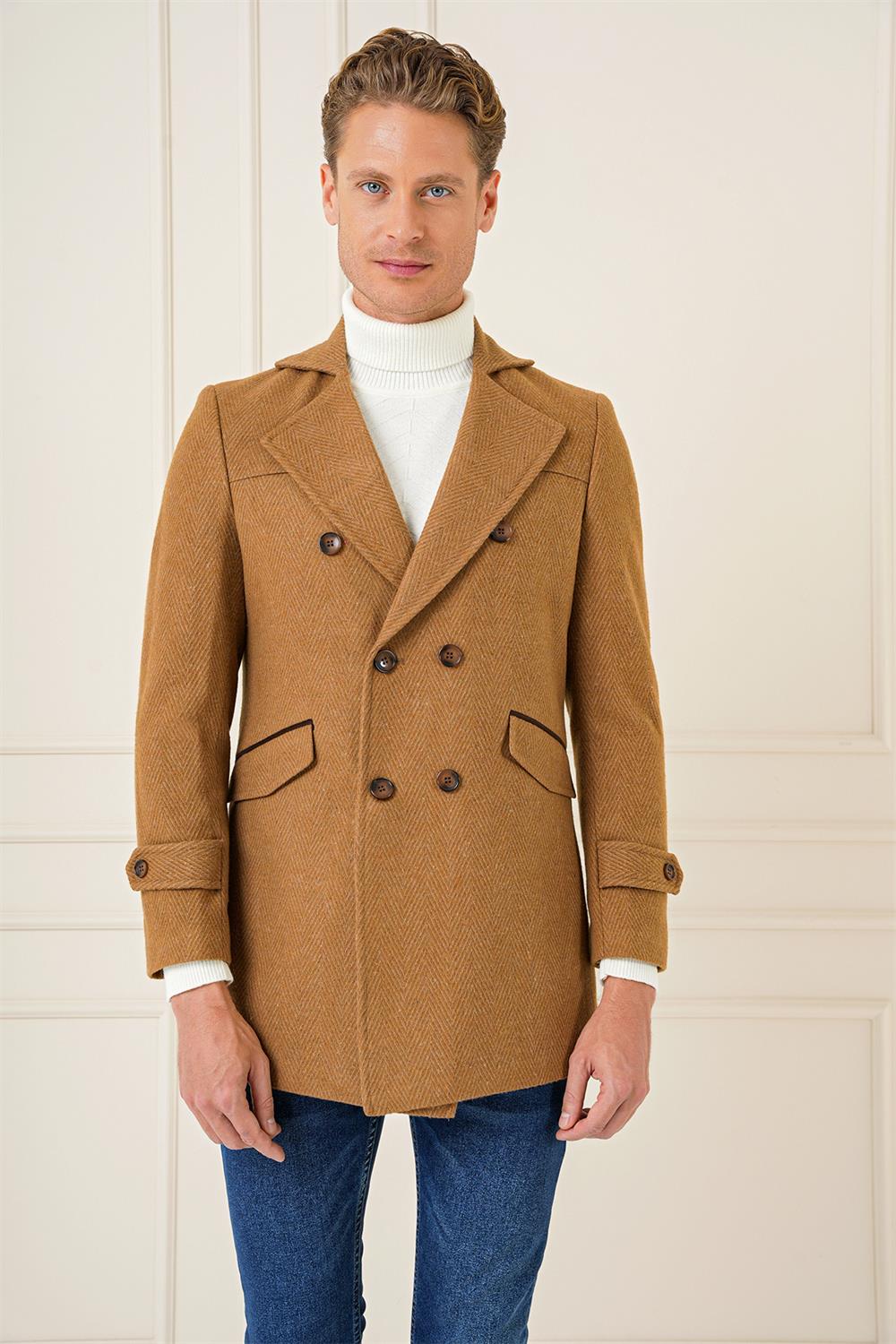 KA 082 Slim Fit Camel Spor Kaban