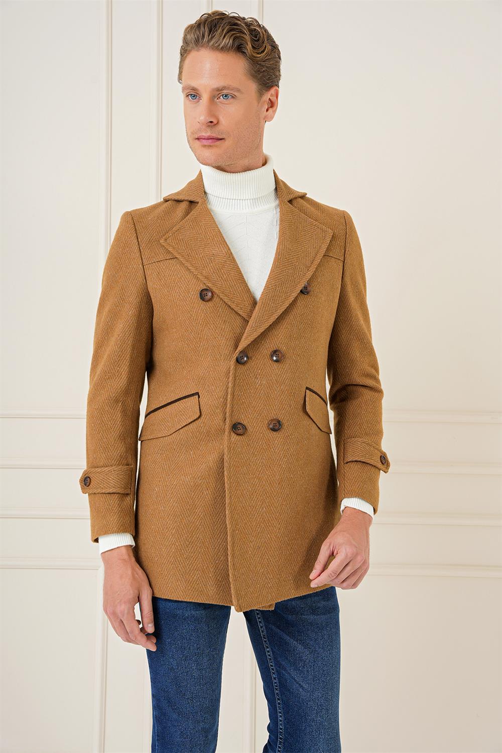 KA 082 Slim Fit Camel Spor Kaban