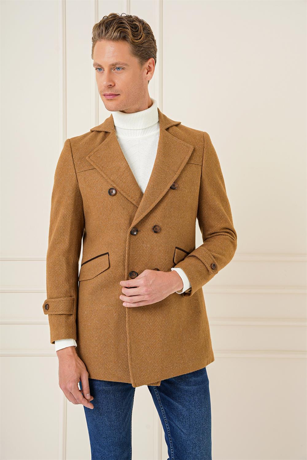 KA 082 Slim Fit Camel Spor Kaban