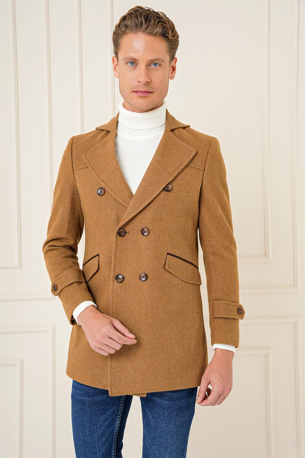 KA 082 Slim Fit Camel Spor Kaban