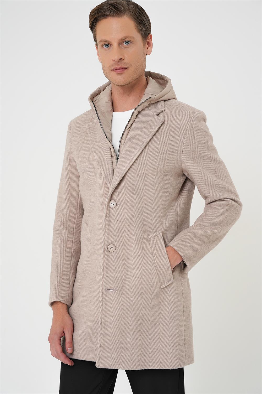 KA 091 Slim Fit Bej Spor Kaban
