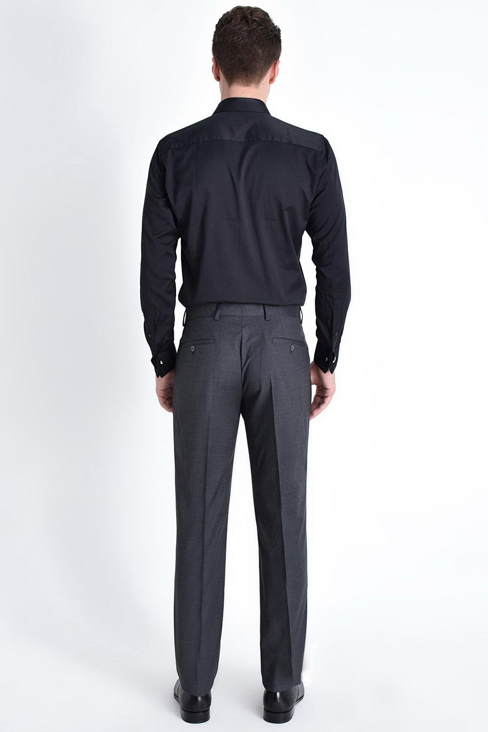 P 1016 Slim Fit Gri Klasik Pantolon