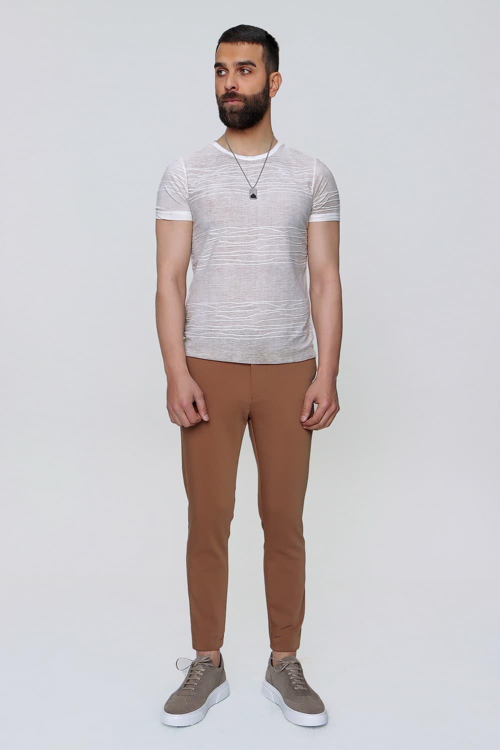 P 1071 Slim Fit Camel Spor Pantolon