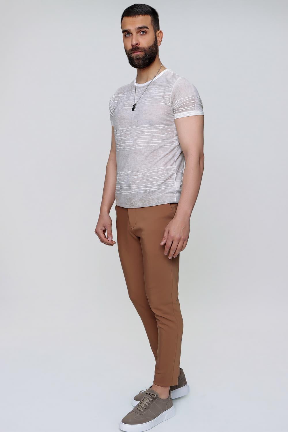 P 1071 Slim Fit Camel Spor Pantolon
