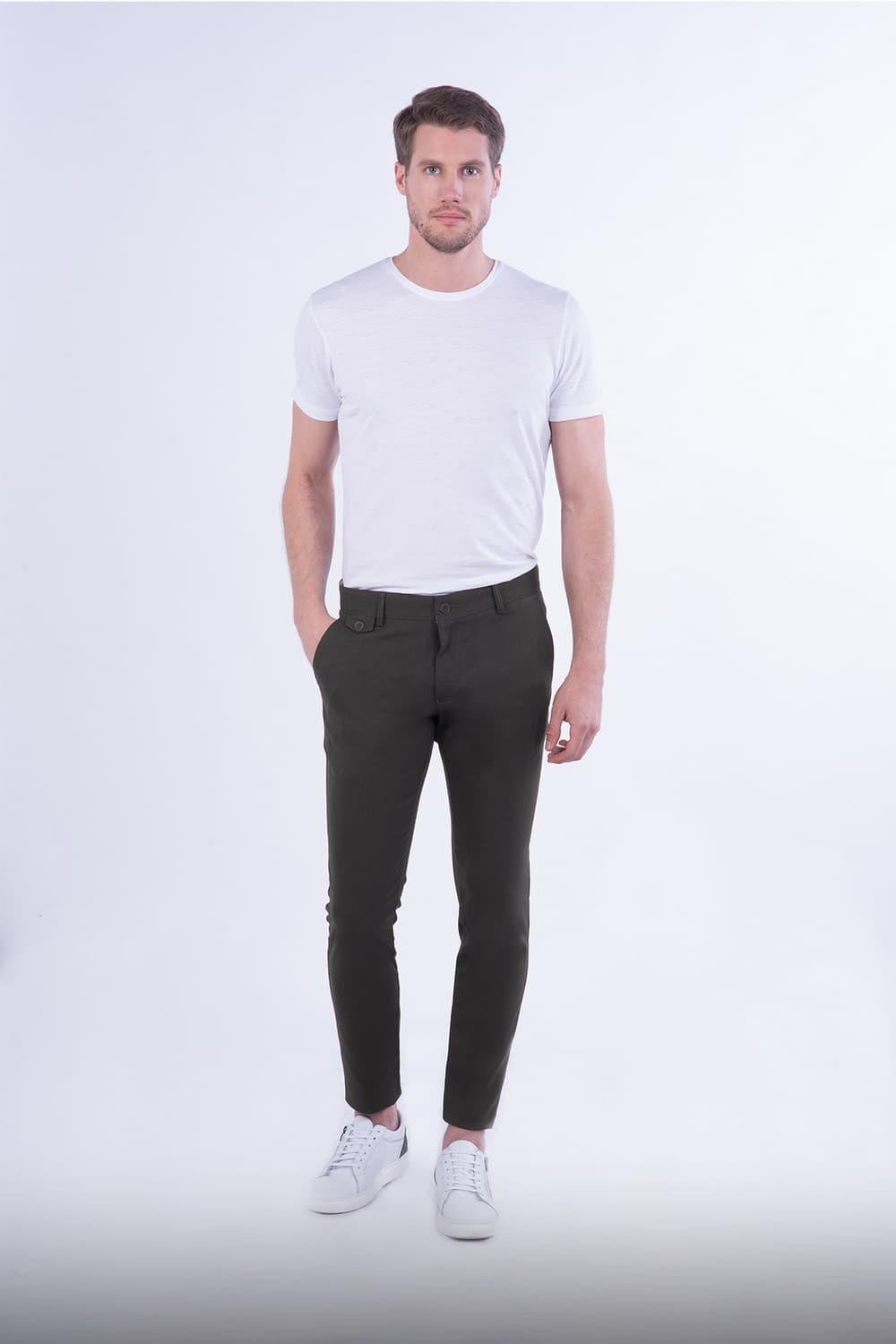 P 1076 Slim Fit Haki Spor Pantolon