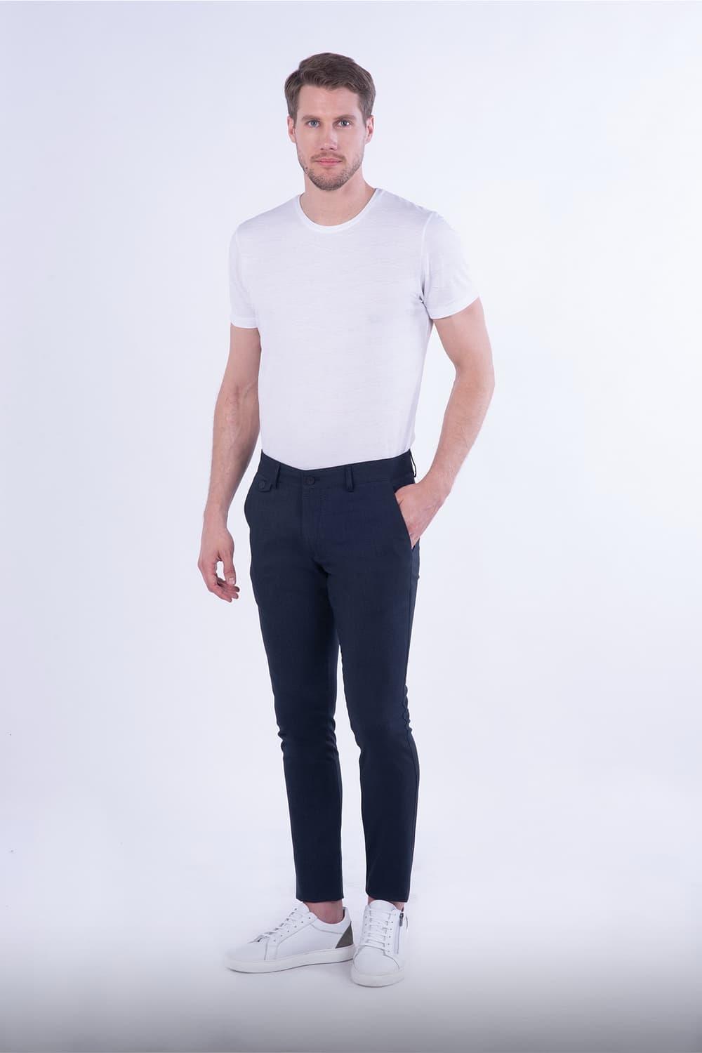 P 1076 Slim Fit Lacivert Spor Pantolon
