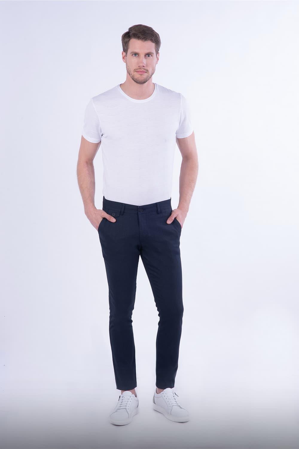 P 1076 Slim Fit Lacivert Spor Pantolon