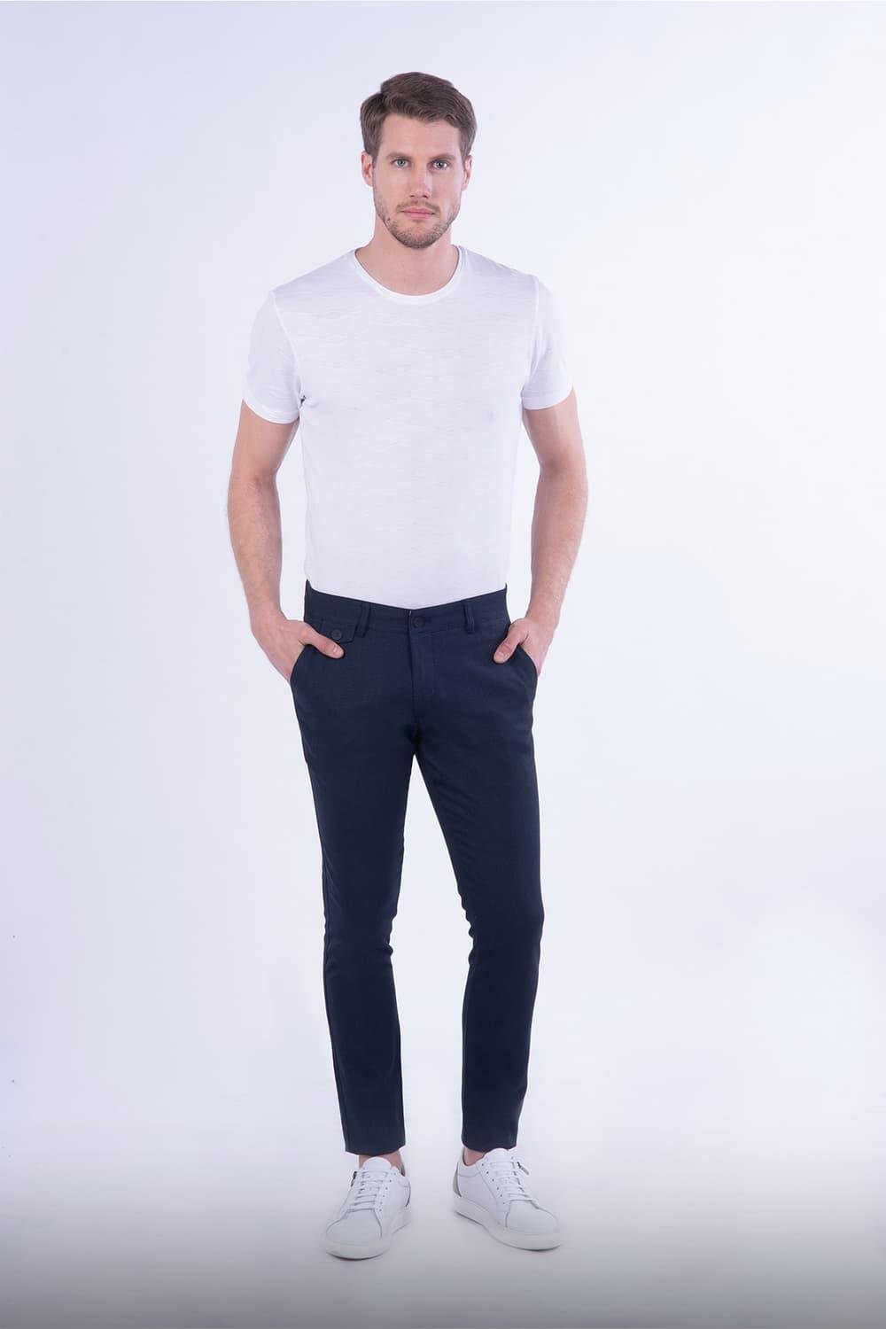 P 1076 Slim Fit Lacivert Spor Pantolon