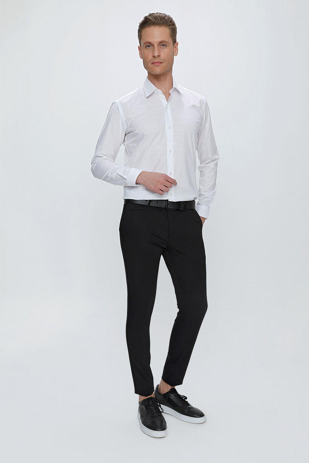 P 1077 Slim Fit Siyah Spor Pantolon