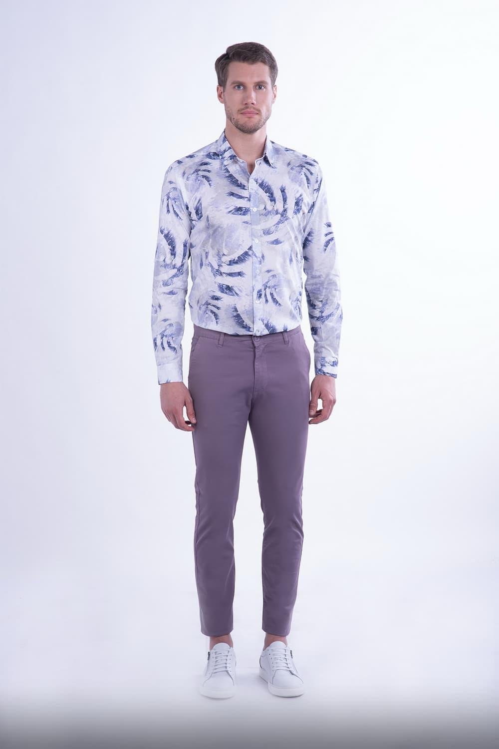 P 1078 Slim Fit Lila Spor Pantolon