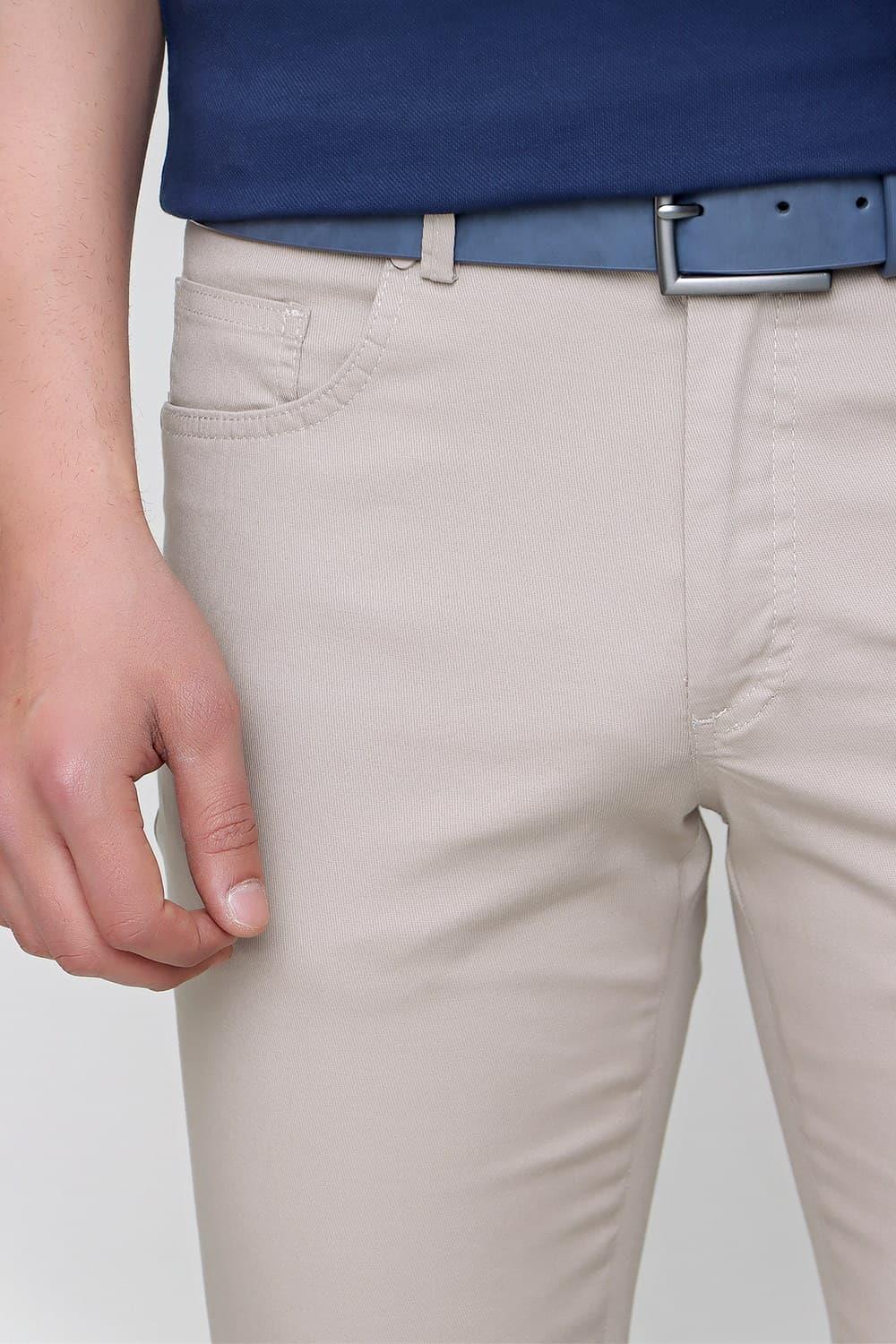 P 1087 Slim Fit Bej Spor Pantolon