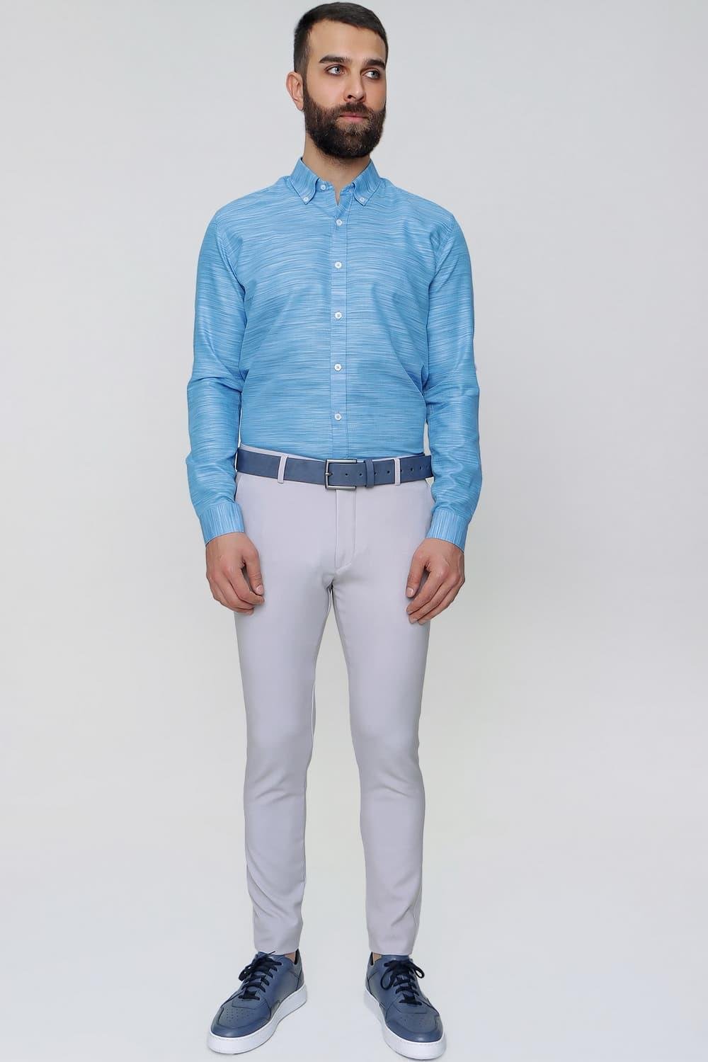 P 1088 Slim Fit Yan Cep Esnek Pamuklu Casuel Gri Pantolon