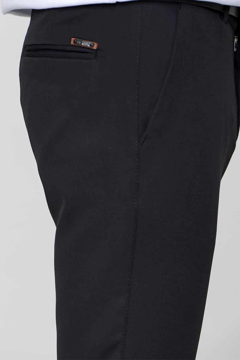 P 1088 Slim Fit Yan Cep Esnek Pamuklu Casuel Siyah Pantolon