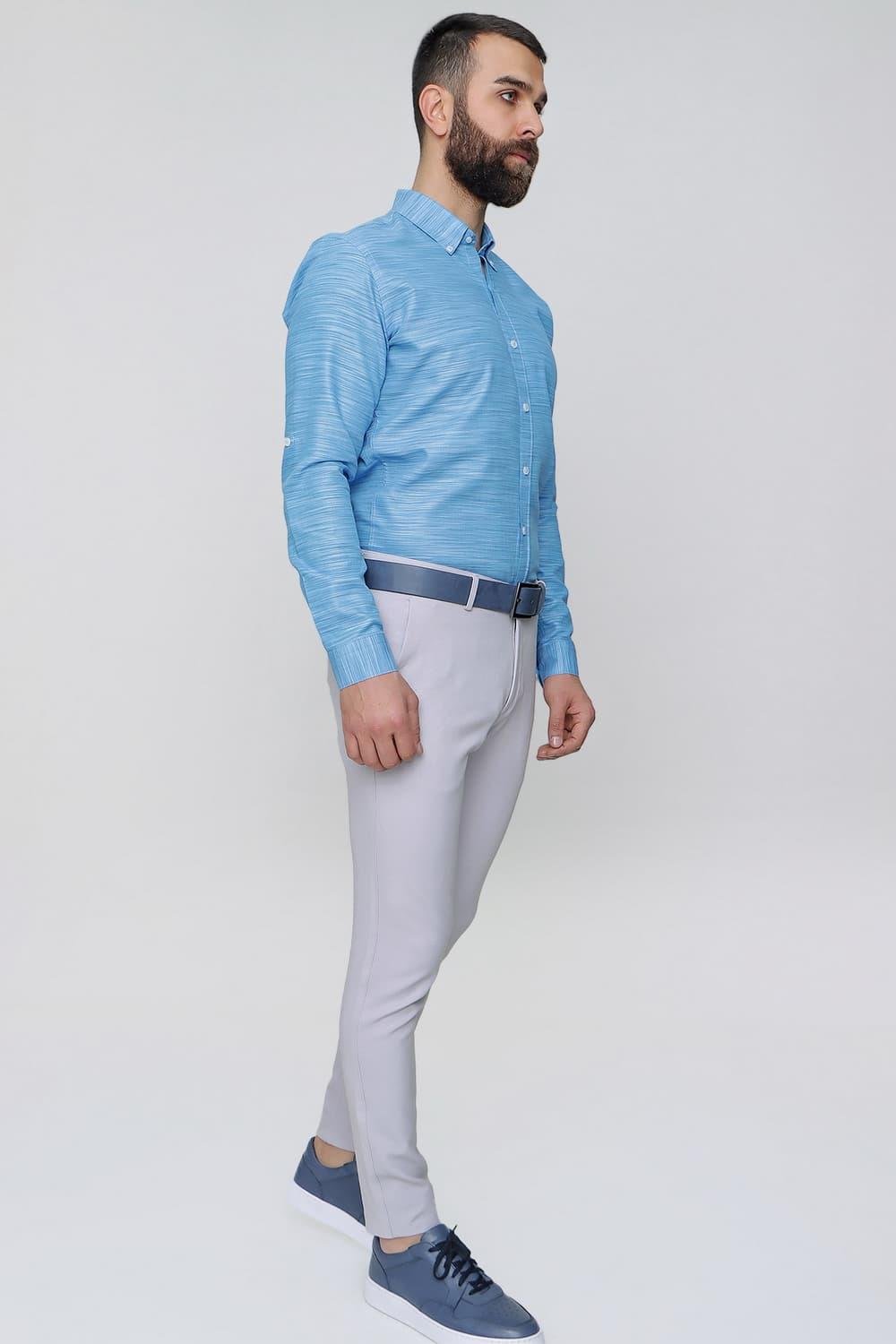 P 1088 Slim Fit Yan Cep Esnek Pamuklu Casuel Gri Pantolon