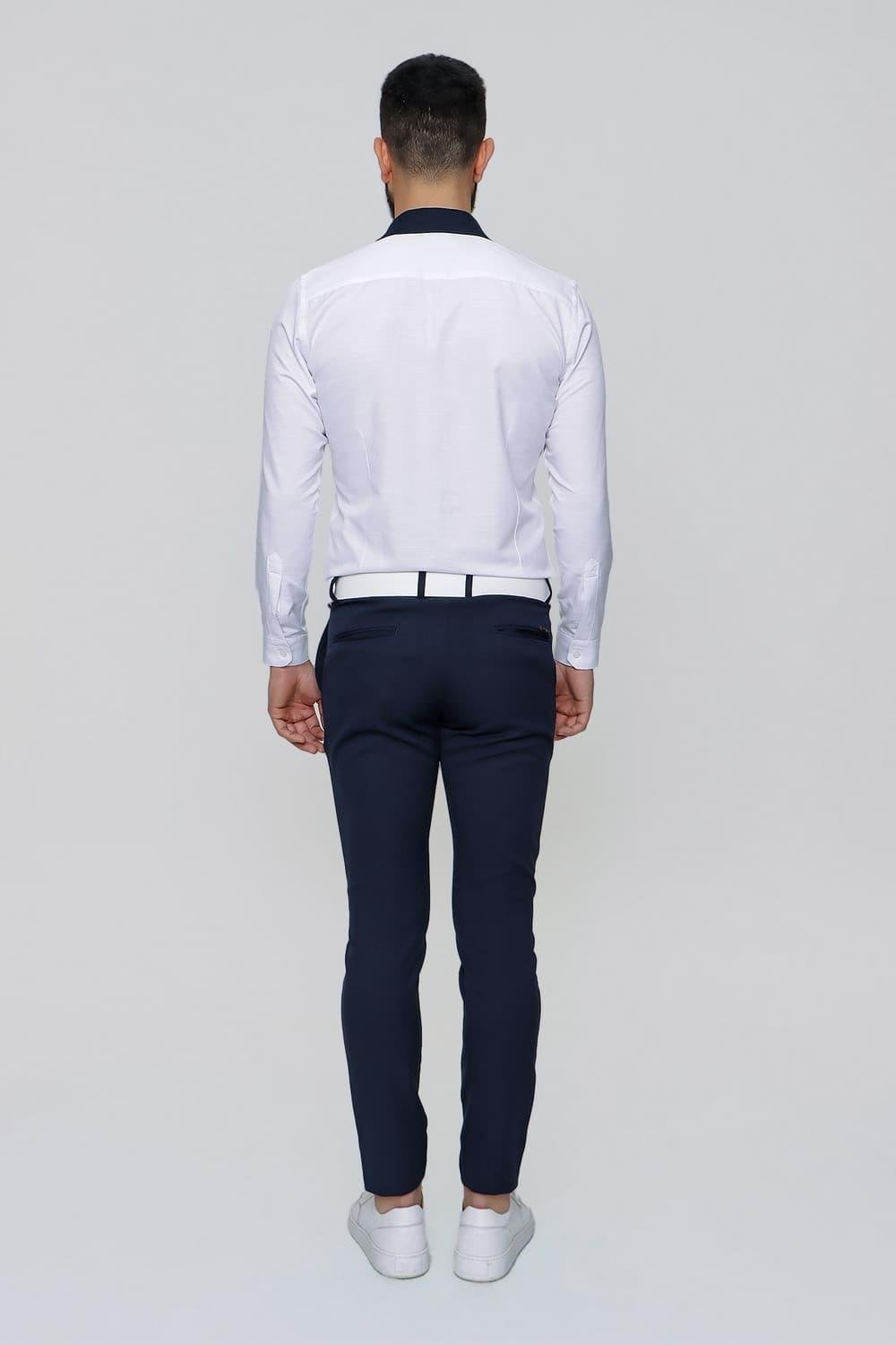 P 1088 Slim Fit Yan Cep Esnek Pamuklu Casuel Lacivert Pantolon