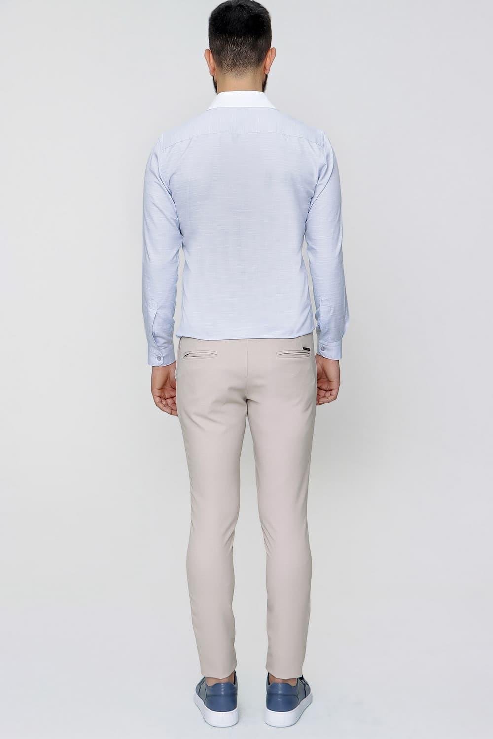 P 1088 Slim Fit Yan Cep Esnek Pamuklu Casuel Bej Pantolon